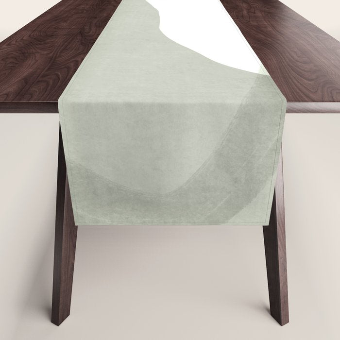 Green watercolor shapes Table Runner Gallery Image 1