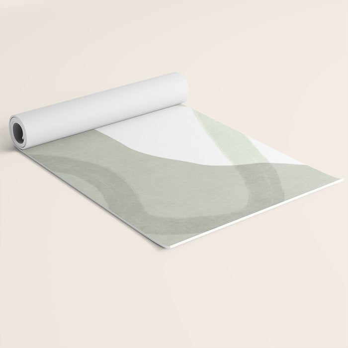 Green watercolor shapes Yoga Mat Gallery Image 2