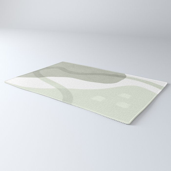 Green watercolor shapes Rug Gallery Image 3
