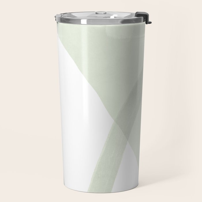 Green watercolor shapes Travel Mug Gallery Image 2