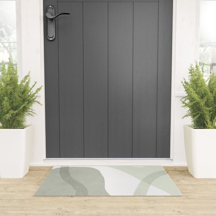 Green watercolor shapes Welcome Mat Gallery Image 3