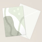 Green watercolor shapes Stationery Card Gallery Image 2