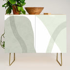 Green watercolor shapes Credenza Gallery Image 1