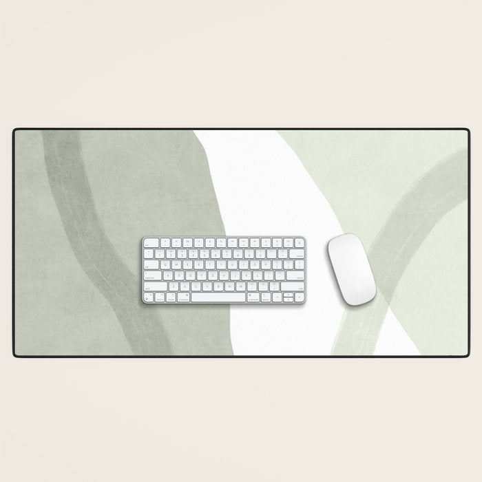 Green watercolor shapes Desk Mat Gallery Image 1