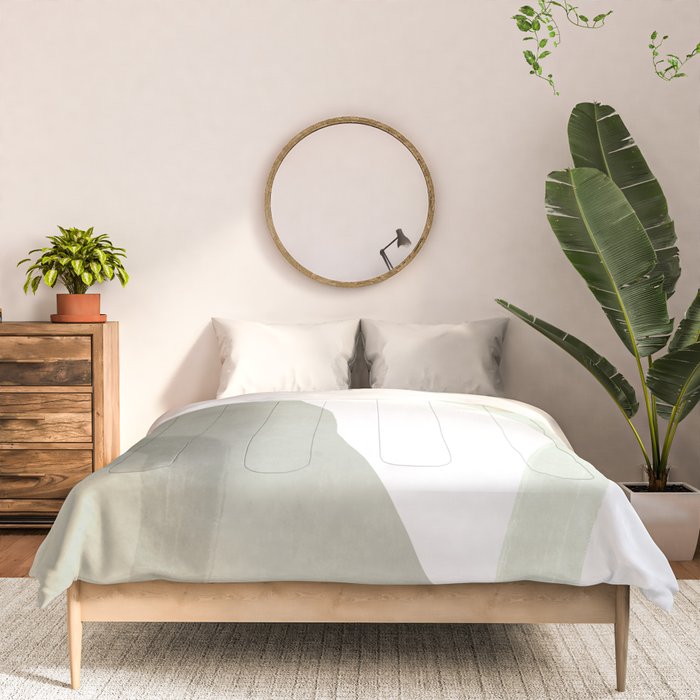 Green watercolor shapes Comforter Gallery Image 3