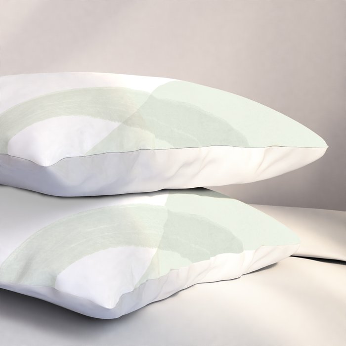 Green watercolor shapes Pillow Sham Gallery Image 3