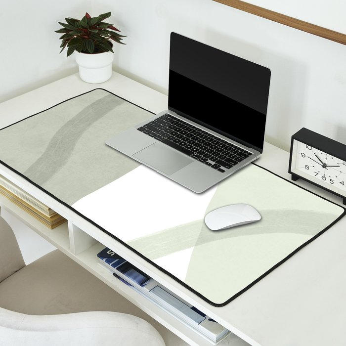 Green watercolor shapes Desk Mat Gallery Image 2