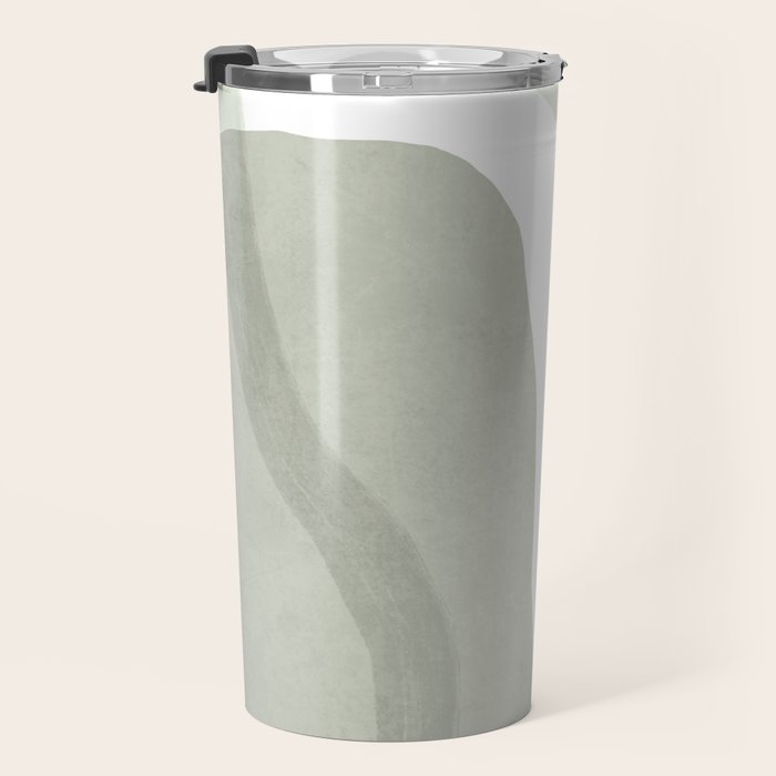 Green watercolor shapes Travel Mug Gallery Image 3