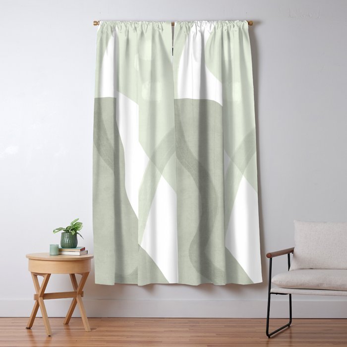 Green watercolor shapes Window Curtain Gallery Image 5