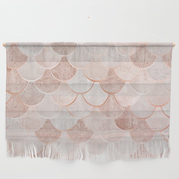 Mermaid Pattern, Pink Aesthetic Wall Hanging Gallery Image 1