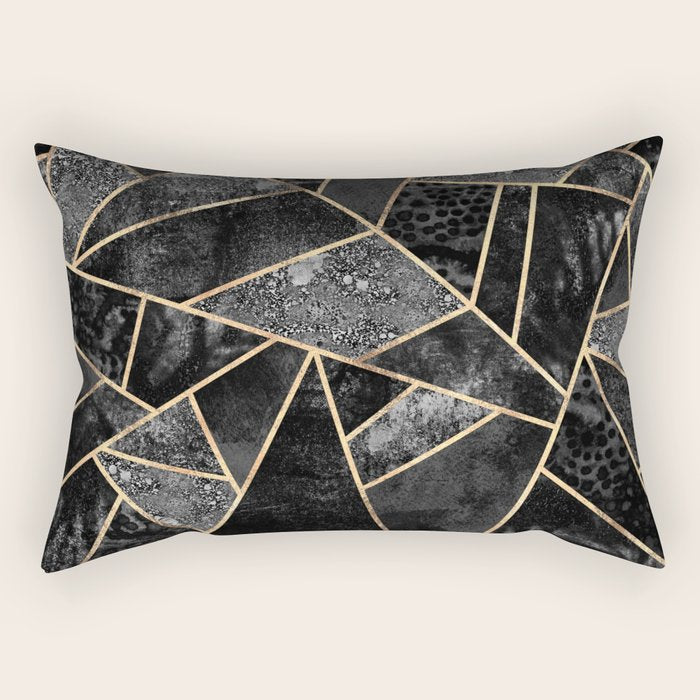 Black Stone 2 Rectangular Pillow Gallery Image 2