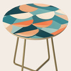 1/4 Cut, Abstract Fresh Fruits Citrus, Orange Lemon Illustration Scandinavian, Pastel Geometric Shapes eclectic Contemporary Modern Boho Side Table Gallery Image 2