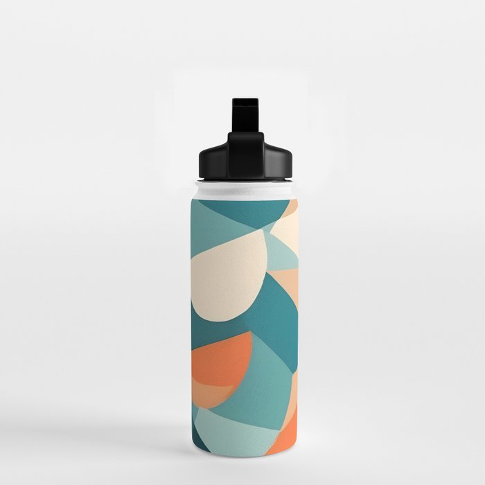 1/4 Cut, Abstract Fresh Fruits Citrus, Orange Lemon Illustration Scandinavian, Pastel Geometric Shapes eclectic Contemporary Modern Boho Water Bottle Gallery Image 2