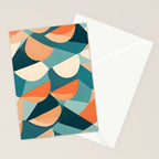 1/4 Cut, Abstract Fresh Fruits Citrus, Orange Lemon Illustration Scandinavian, Pastel Geometric Shapes eclectic Contemporary Modern Boho Stationery Card Gallery Image 2