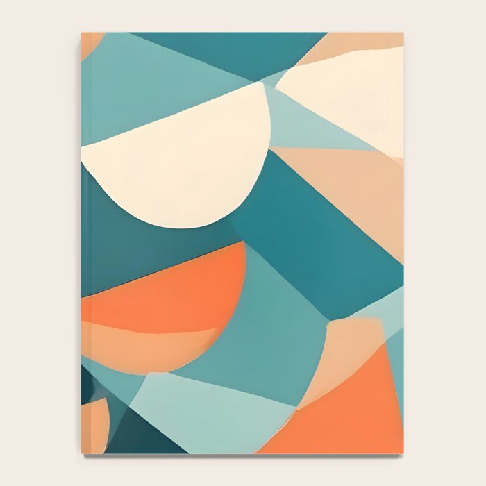 1/4 Cut, Abstract Fresh Fruits Citrus, Orange Lemon Illustration Scandinavian, Pastel Geometric Shapes eclectic Contemporary Modern Boho Notebook Gallery Image 4