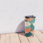 1/4 Cut, Abstract Fresh Fruits Citrus, Orange Lemon Illustration Scandinavian, Pastel Geometric Shapes eclectic Contemporary Modern Boho Travel Mug Gallery Image 4