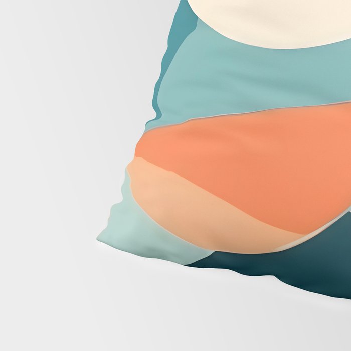 1/4 Cut, Abstract Fresh Fruits Citrus, Orange Lemon Illustration Scandinavian, Pastel Geometric Shapes eclectic Contemporary Modern Boho Pillow Sham Gallery Image 4