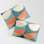 1/4 Cut, Abstract Fresh Fruits Citrus, Orange Lemon Illustration Scandinavian, Pastel Geometric Shapes eclectic Contemporary Modern Boho Pillow Sham Gallery Image 3