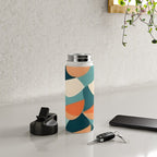 1/4 Cut, Abstract Fresh Fruits Citrus, Orange Lemon Illustration Scandinavian, Pastel Geometric Shapes eclectic Contemporary Modern Boho Water Bottle Gallery Image 4