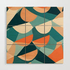 1/4 Cut, Abstract Fresh Fruits Citrus, Orange Lemon Illustration Scandinavian, Pastel Geometric Shapes eclectic Contemporary Modern Boho Wood Wall Art Gallery Image 1