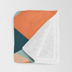1/4 Cut, Abstract Fresh Fruits Citrus, Orange Lemon Illustration Scandinavian, Pastel Geometric Shapes eclectic Contemporary Modern Boho Throw Blanket Gallery Image 3