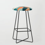 1/4 Cut, Abstract Fresh Fruits Citrus, Orange Lemon Illustration Scandinavian, Pastel Geometric Shapes eclectic Contemporary Modern Boho Stool Gallery Image 1