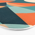 1/4 Cut, Abstract Fresh Fruits Citrus, Orange Lemon Illustration Scandinavian, Pastel Geometric Shapes eclectic Contemporary Modern Boho Bath Mat Gallery Image 3