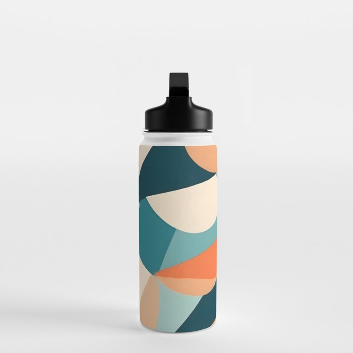 1/4 Cut, Abstract Fresh Fruits Citrus, Orange Lemon Illustration Scandinavian, Pastel Geometric Shapes eclectic Contemporary Modern Boho Water Bottle Gallery Image 3