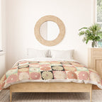 Retro Flowers Check Pattern XXVI Duvet Cover Gallery Image 3