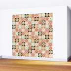 Retro Flowers Check Pattern XXVI Wall Mural Gallery Image 2