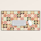 Retro Flowers Check Pattern XXVI Desk Mat Gallery Image 1