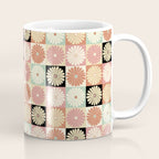 Retro Flowers Check Pattern XXVI Coffee Mug Gallery Image 1