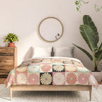 Retro Flowers Check Pattern XXVI Comforter Gallery Image 3