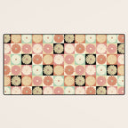 Retro Flowers Check Pattern XXVI Desk Mat Gallery Image 3