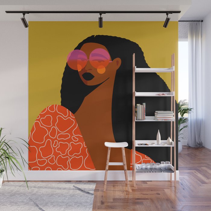 Wavy Retro Vibe Wall Mural Gallery Image 1