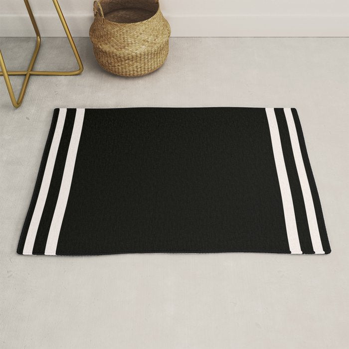 Black and white minimal Rug Gallery Image 1