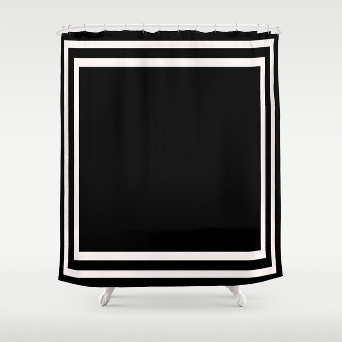 Black and white minimal Shower Curtain Gallery Image 1