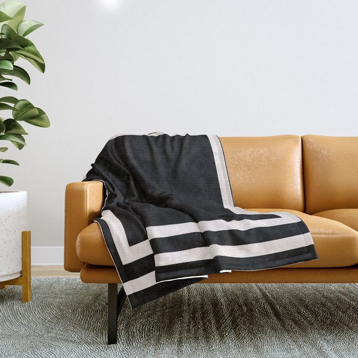 Black and white minimal Throw Blanket Gallery Image 1