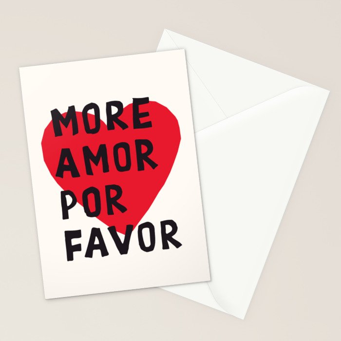 More Amor Por Favor in Black & White Stationery Card Gallery Image 2
