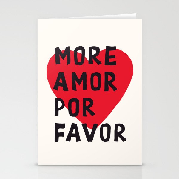 More Amor Por Favor in Black & White Stationery Card Gallery Image 1