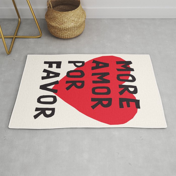 More Amor Por Favor in Black & White Rug Gallery Image 1