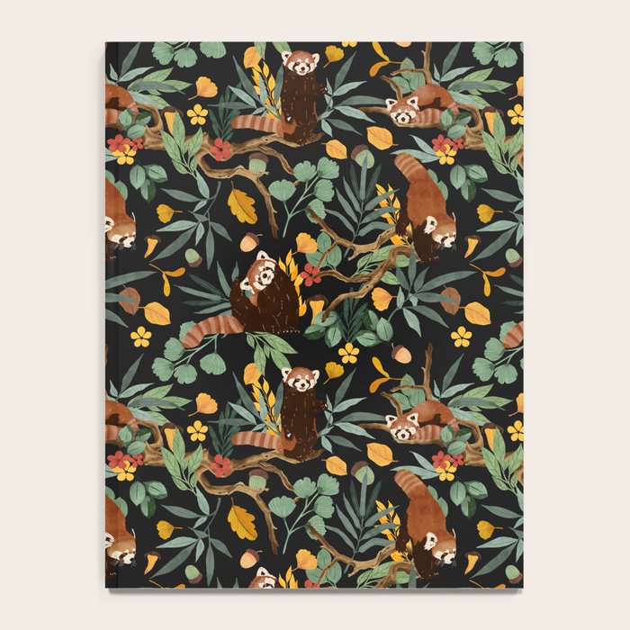 RED PANDAS IN DARK WILD NATURE Notebook Gallery Image 4