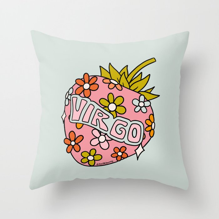 Virgo Strawberry Throw Pillow Gallery Image 6