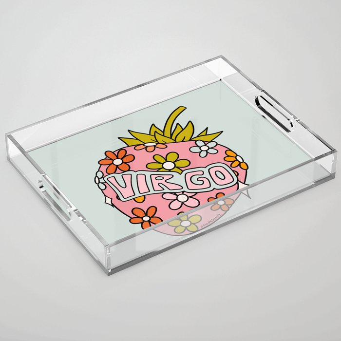 Virgo Strawberry Acrylic Tray Gallery Image 1