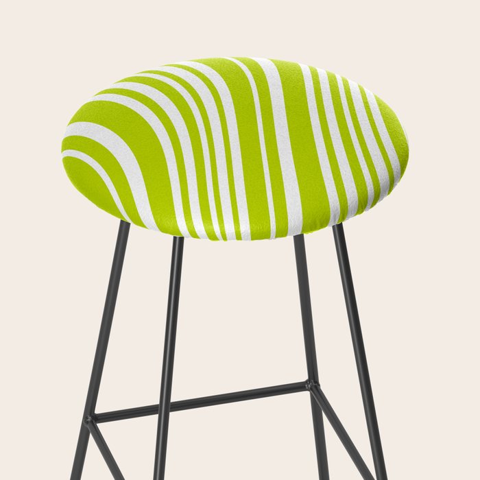 Wavy Stripes XXXVIII - Y2K Lime Green Stool Gallery Image 2