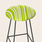 Wavy Stripes XXXVIII - Y2K Lime Green Stool Gallery Image 2
