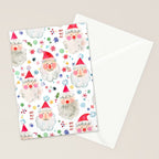 Holiday 2025 Santa claus Happy cute portrait Multicolored Christmas Stationery Card Gallery Image 2