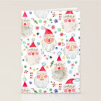 Holiday 2025 Santa claus Happy cute portrait Multicolored Christmas Stationery Card Gallery Image 2