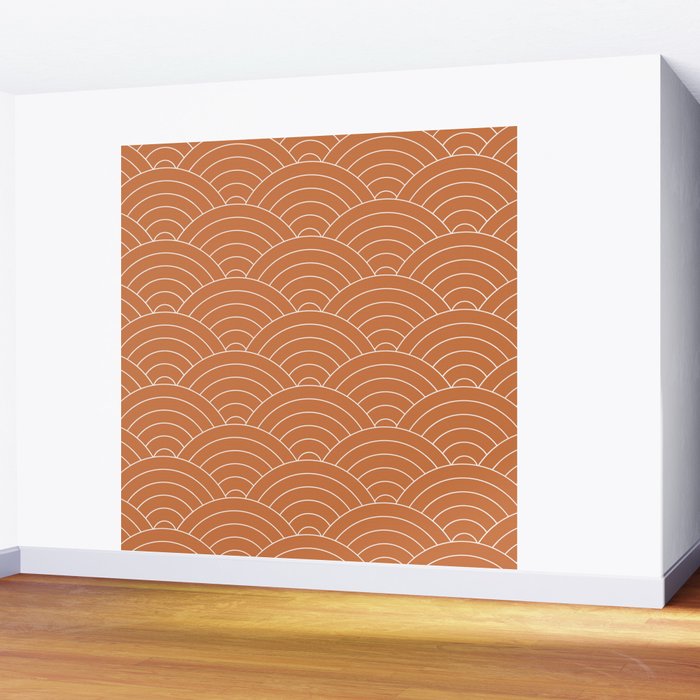 Waves (Terracotta) Wall Mural Gallery Image 2