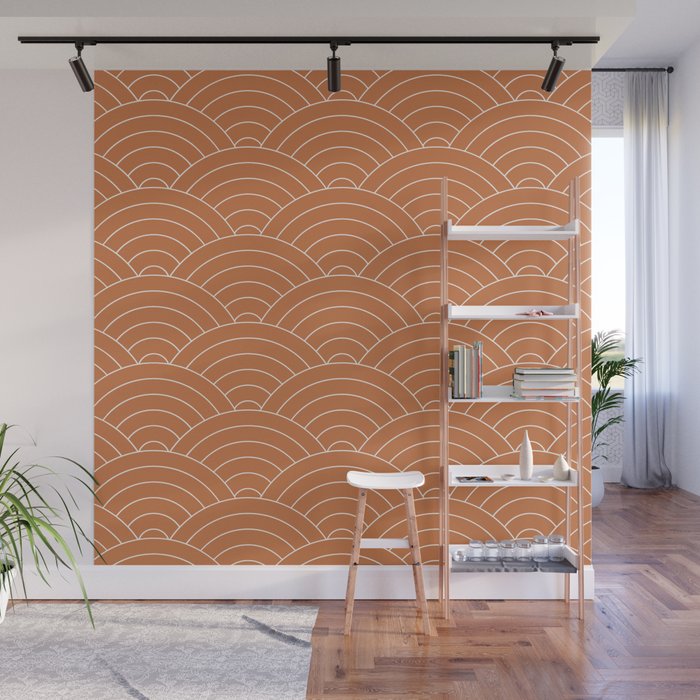 Waves (Terracotta) Wall Mural Gallery Image 1